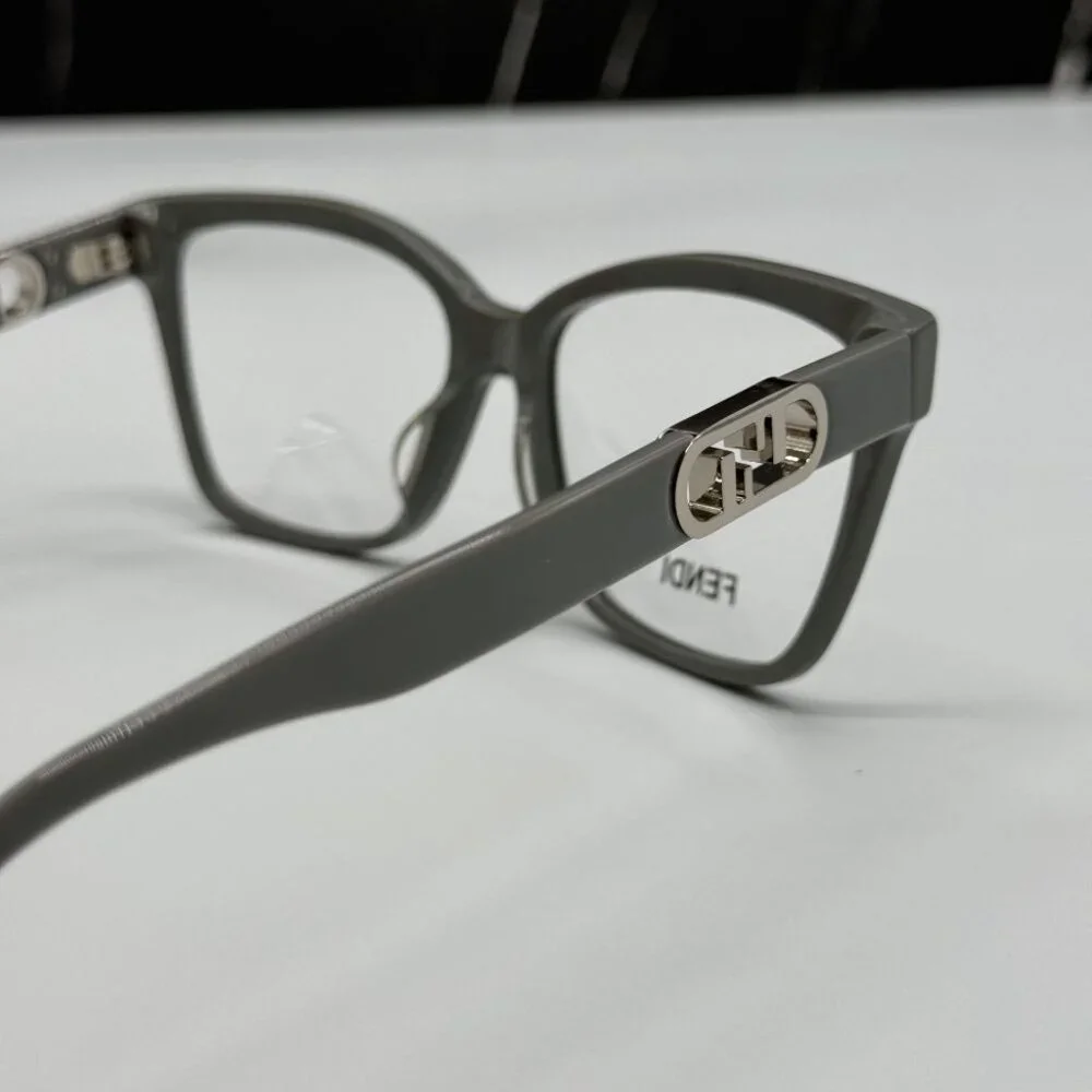 NEW FE50025I 020 FENDI EYEGLASSES SHINY GREY UNISEX EYEWEAR FENDI